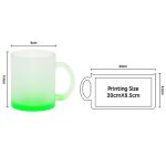 11OZ Sublimation Frosted Glass Mug (Gradient Green)-4