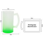 16OZ Sublimation Frosted Glass Mug (Gradient Green)-4