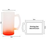 16OZ Sublimation Frosted Glass Mug (Gradient Red)-4