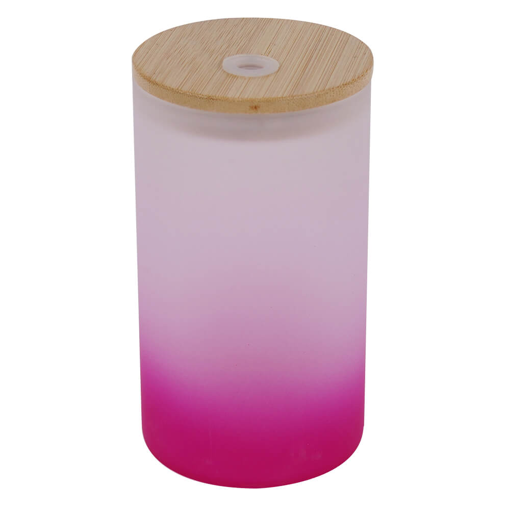 20oz Ombre Frosted Glass Tumbler w/Bamboo Lid | Skinny | Sublimation |  Clearance