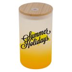 16 oz Sublimation Glass Skinny Tumbler with Straw (Frosted, Gradient Yellow)-2