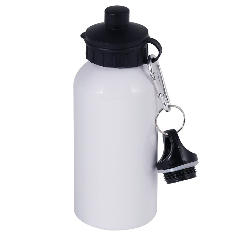 400ml Sports Bottle Double Caps White 1