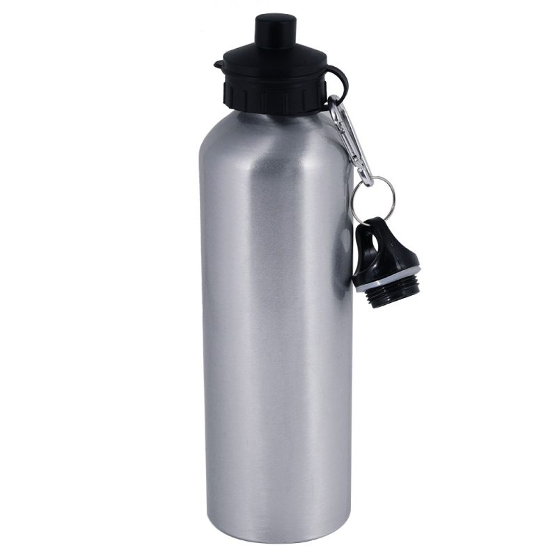 750ml Sports Bottle Double Caps Silver 1