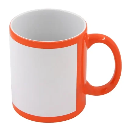 Fluorescent Mug-white patch-Orange 1