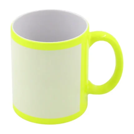 Fluorescent Mug-white patch-Yellow 1