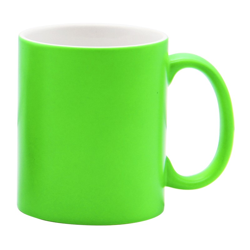 11 oz. Matte Fluorescent Green Ceramic Sublimation Mug