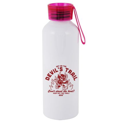 750ml Aluminium Bottle with Red screw cap and matching strap White 2