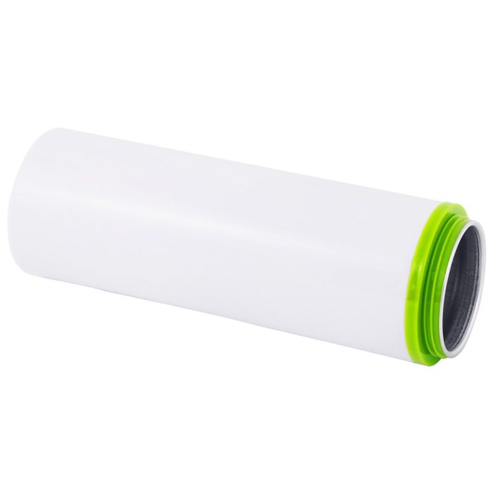 750ml Aluminum Water Bottle with Transparent Cap Green Lid White 4