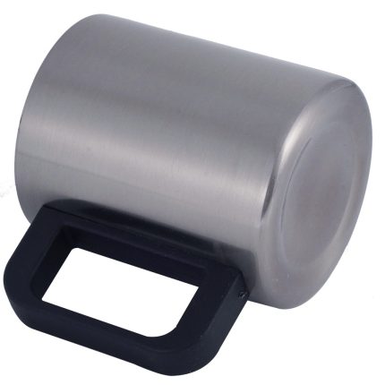 300ml Silver Stainless Steel Mug Plastic Handle-2