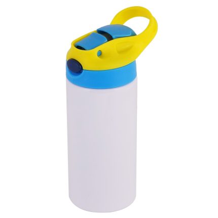 350ml kids stainless steel insulated water bottle-blue lid-1