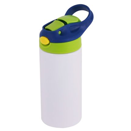 350ml kids stainless steel insulated water bottle-green lid-1