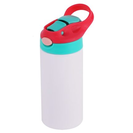 350ml kids stainless steel insulated water bottle-lake green lid-1