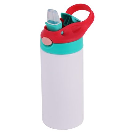 350ml kids stainless steel insulated water bottle-lake green lid-2