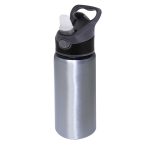 600ml silver Water Bottle-black Cap-2