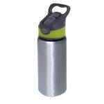 600ml silver Water Bottle-green Cap-1