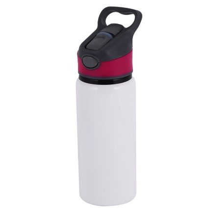 600ml white water Bottle-rose red Cap-1