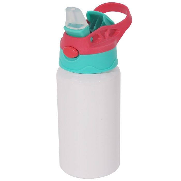 500ml kids aluminum water bottle with green cover-2