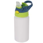 500ml kids aluminum water bottle with light green cover-2