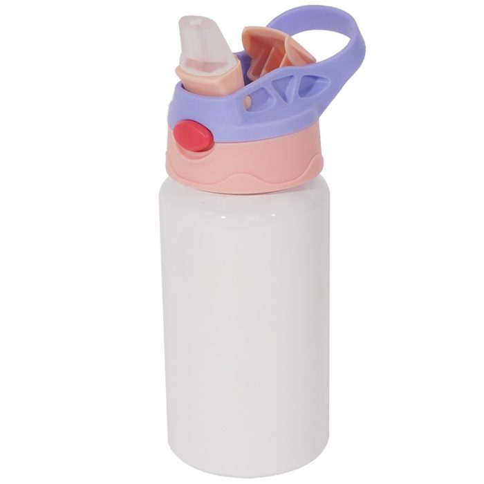 500ml kids aluminum water bottle with pink cover-2