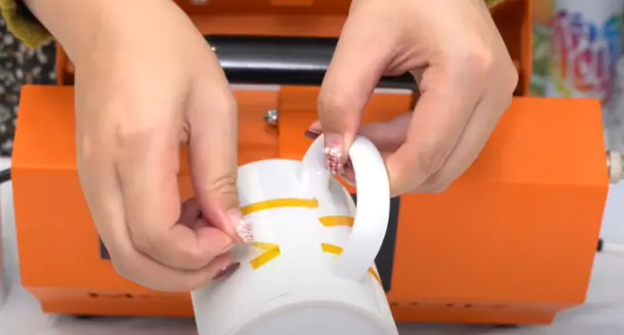 heat-resistant tape on mug